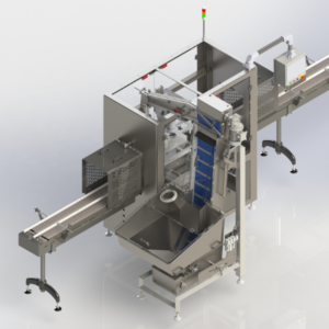 Rendu 3D de la bouchonneuse pour bidons alimentaires en ligne d’embouteillage