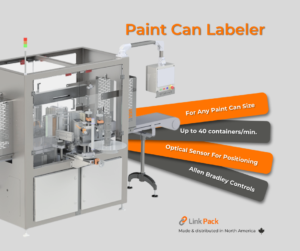 Image of an Automated Paint Can Labeling Machine